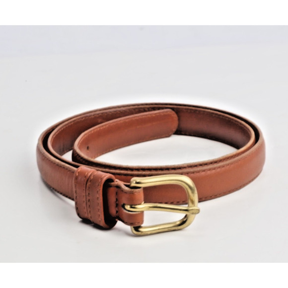 VINTAGE COACH British Tan Cowhide Leather Skinny Dress Belt Brass Women’s L - Picture 6 of 6